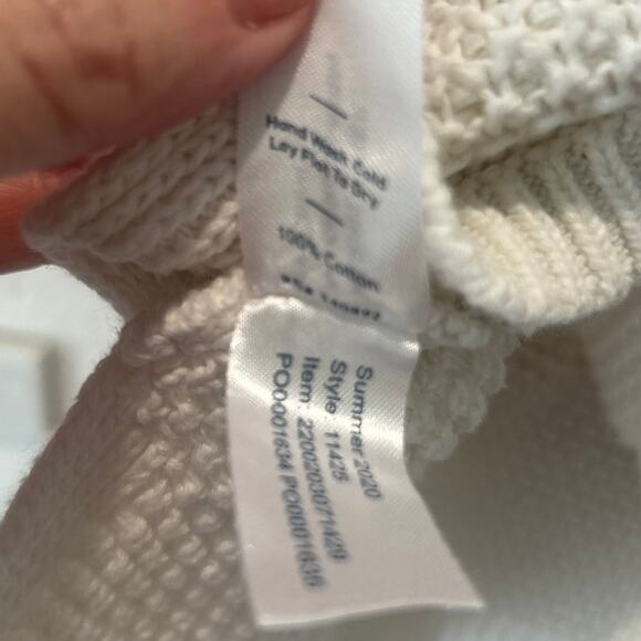 MARINE LAYER Catalina Knit Open Front 100% Pima Cotton White Cardigan Pockets L - Picture 5 of 7